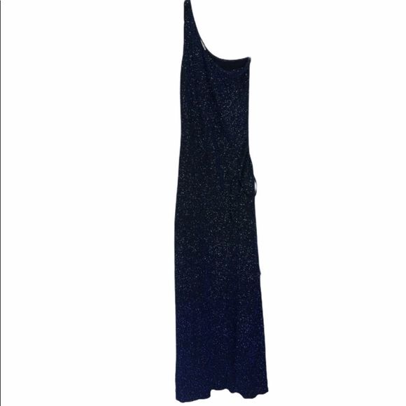 Elegant One Shoulder Long Blue Dress - Picture 1 of 16